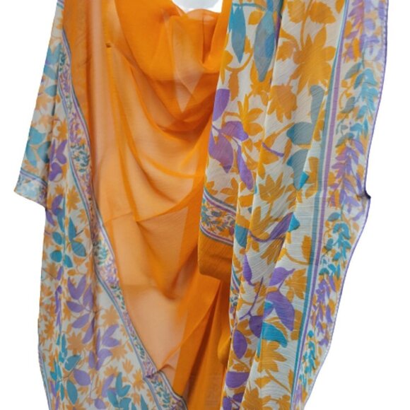 Orange Large Scarf Dupatta Scarf - Picture 3 of 9